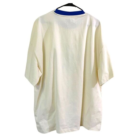 NWT RETERNITY Men’s XXL Oversized Streetwear Tee Cream and Blue Made in Europe - Picture 6 of 9